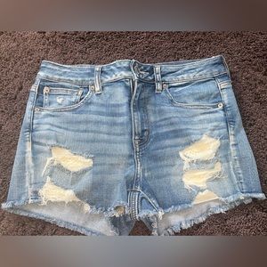 American Eagle distressed lace jean shorts 10